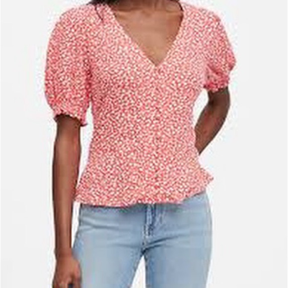 Banana Republic Tops - Banana Republic Red White Floral Top, size M